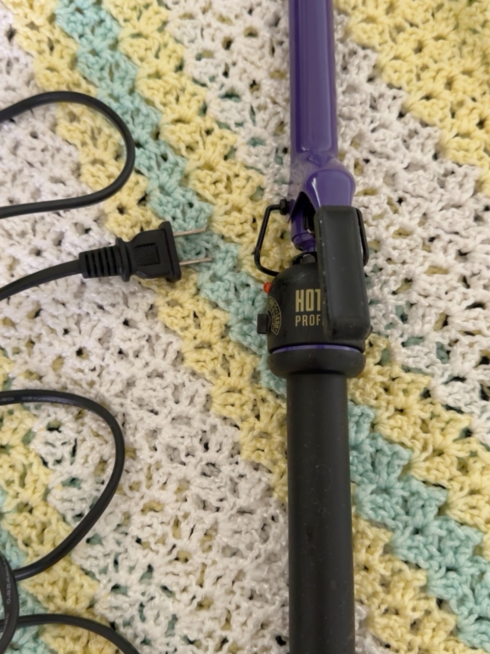 Purple Handle Curling Iron with Black Barrel